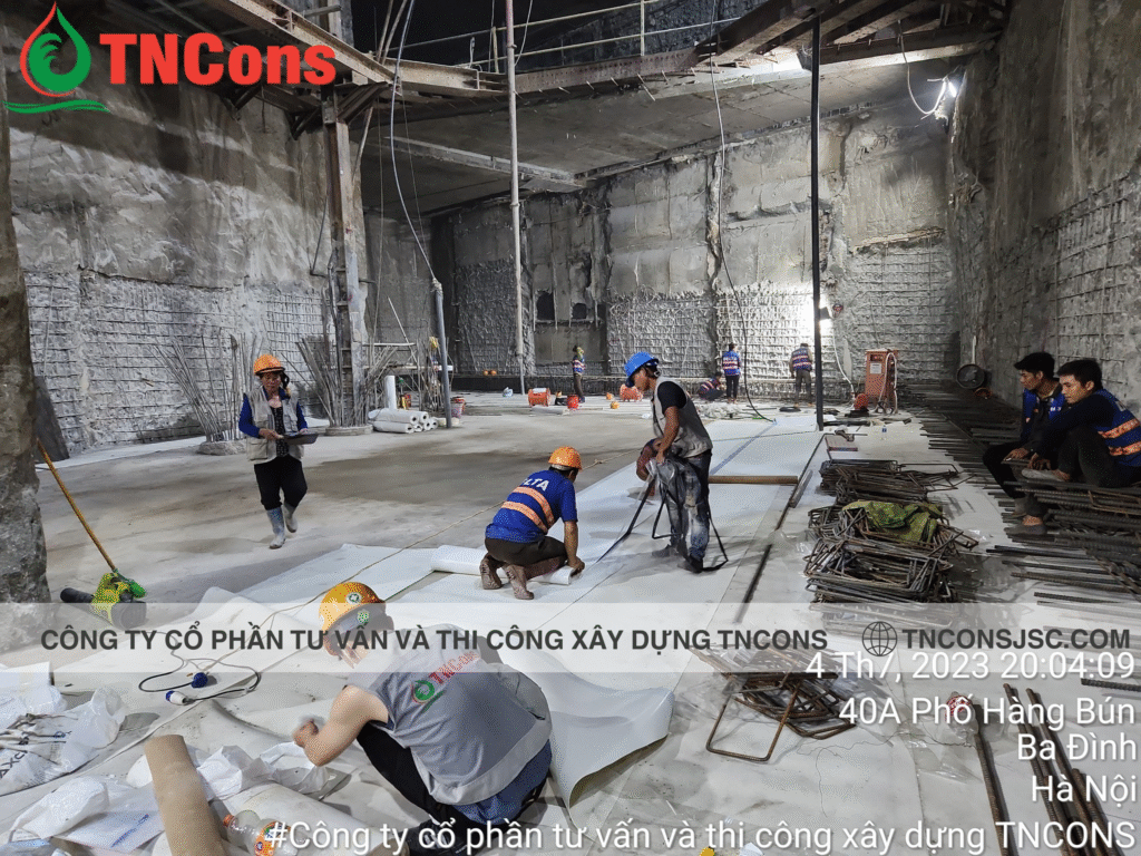 Thi công chống thấm tầng hầm