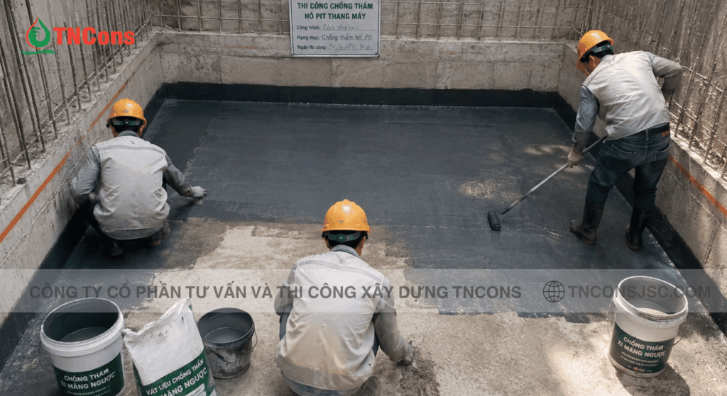 Kỹ sư thi công chống thấm hố PIT thang máy chuẩn kỹ thuật