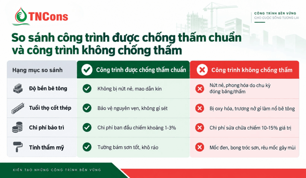 Khác biệt khi chống thấm công trình ngay từ đầu