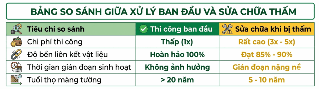 Lý do tường nhà bị thấm