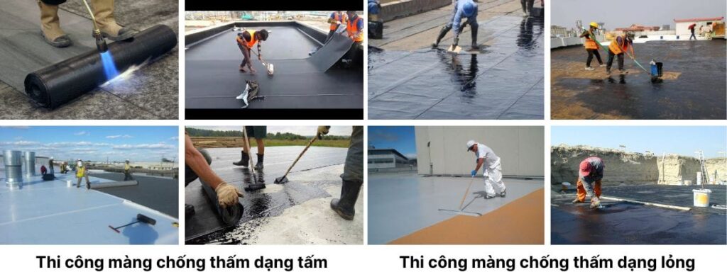 Phân biệt vật liệu chống thấm màng khò màng tự dính dạng lỏng chuẩn kỹ thuật