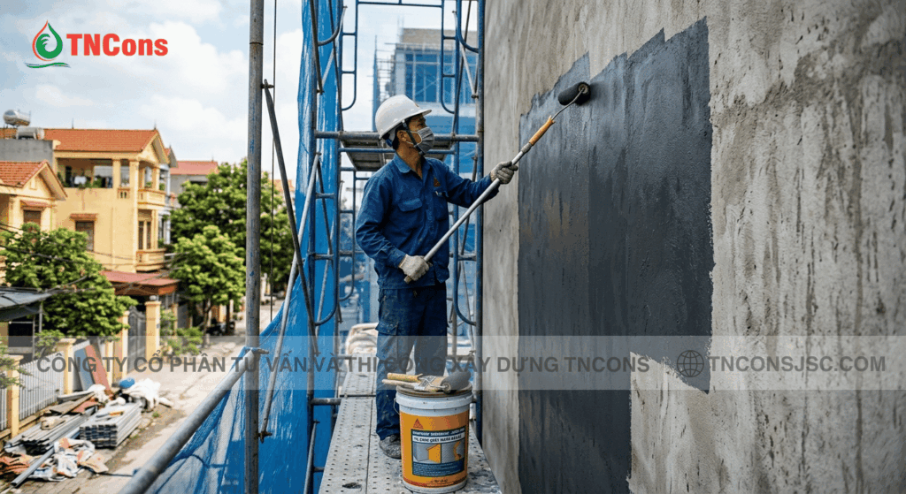 Quy trình thi công xử lý tại sao tường nhà bị thấm chuyên nghiệp